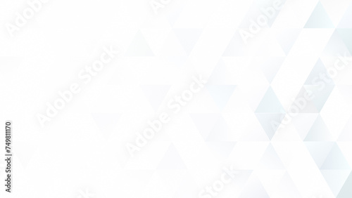 Abstract light colored triangles on white background. High resolution full frame geometric triangular shape background with copy space.