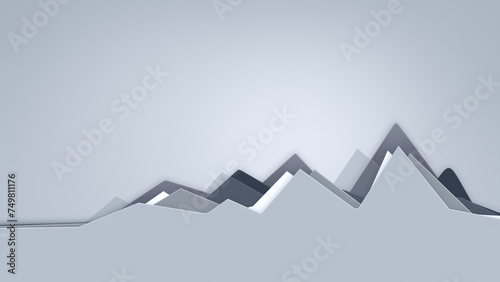 Abstract gray line charts on light gray background in black and white with copy space. 4k resolution.