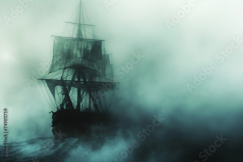 Dark and mysterious sea enigma whispered in sailors tales photo