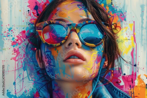 Graffiti, vibrant expression of urban culture, showcasing the creativity and artistic flair found in the colorful world of street art and spray paint masterpieces photo
