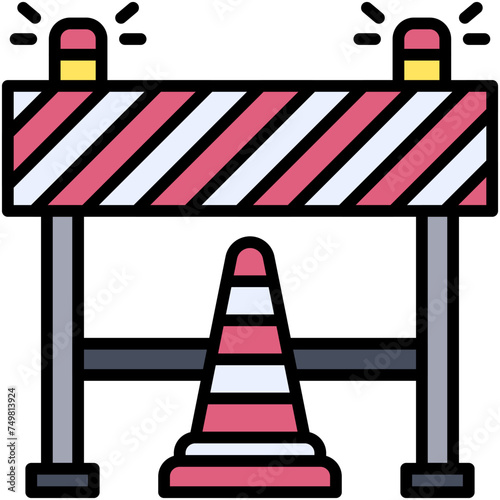 Road barriers icon, car accident and safety related vector illustration