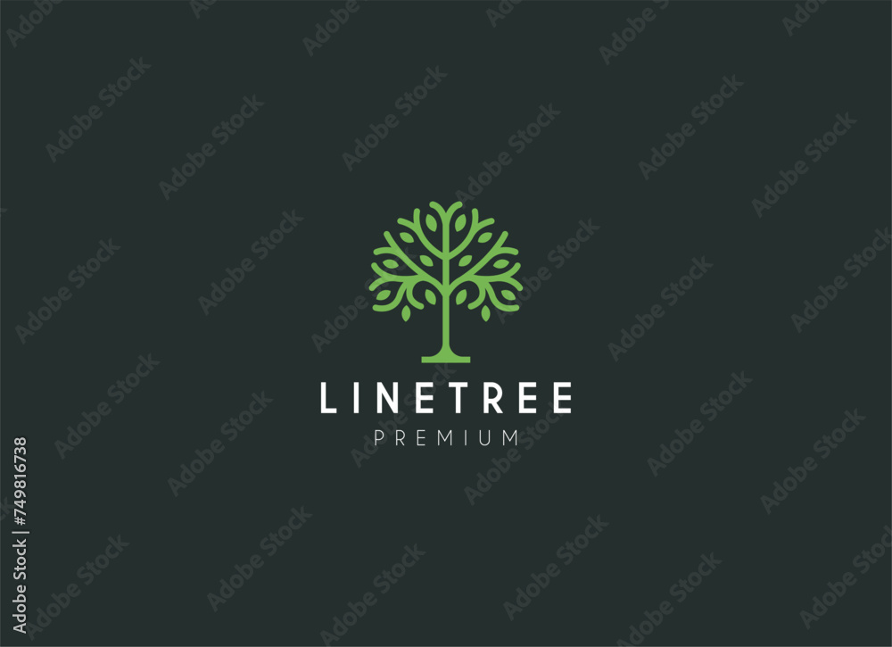 Organic Tree nature symbols. Tree branch with leaves signs. Natural plant design elements emblems. Vector illustration. Organic Tree nature symbols. Tree branch with leaves signs. Natural plant design elements emblems. Vector illustration.