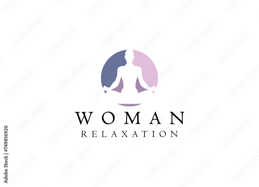 Colorful Silhouette Woman Wellness, Success, Empowered and Health logo design