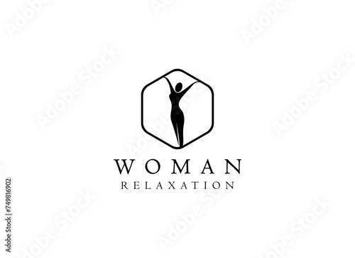 Colorful Silhouette Woman Wellness, Success, Empowered and Health logo design
