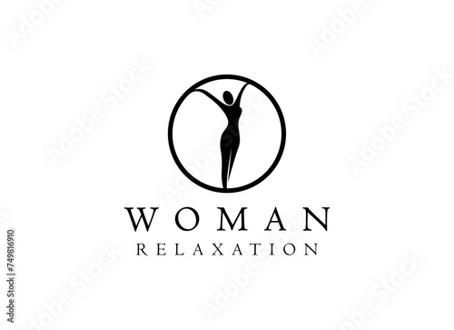 Colorful Silhouette Woman Wellness, Success, Empowered and Health logo design