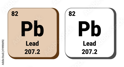 Pb, Lead element vector icon, periodic table element. Vector illustration EPS 10 File. Isolated on white background.