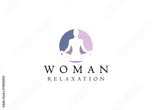 Colorful Silhouette Woman Wellness, Success, Empowered and Health logo design