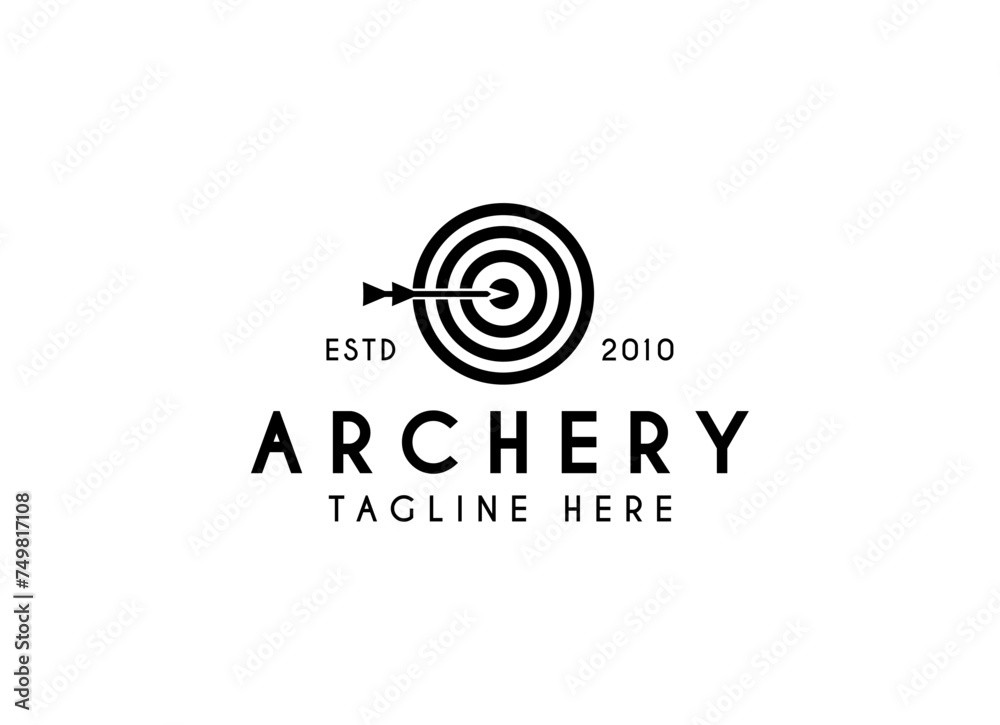 Archery Logo Design Template. Vector Illustration