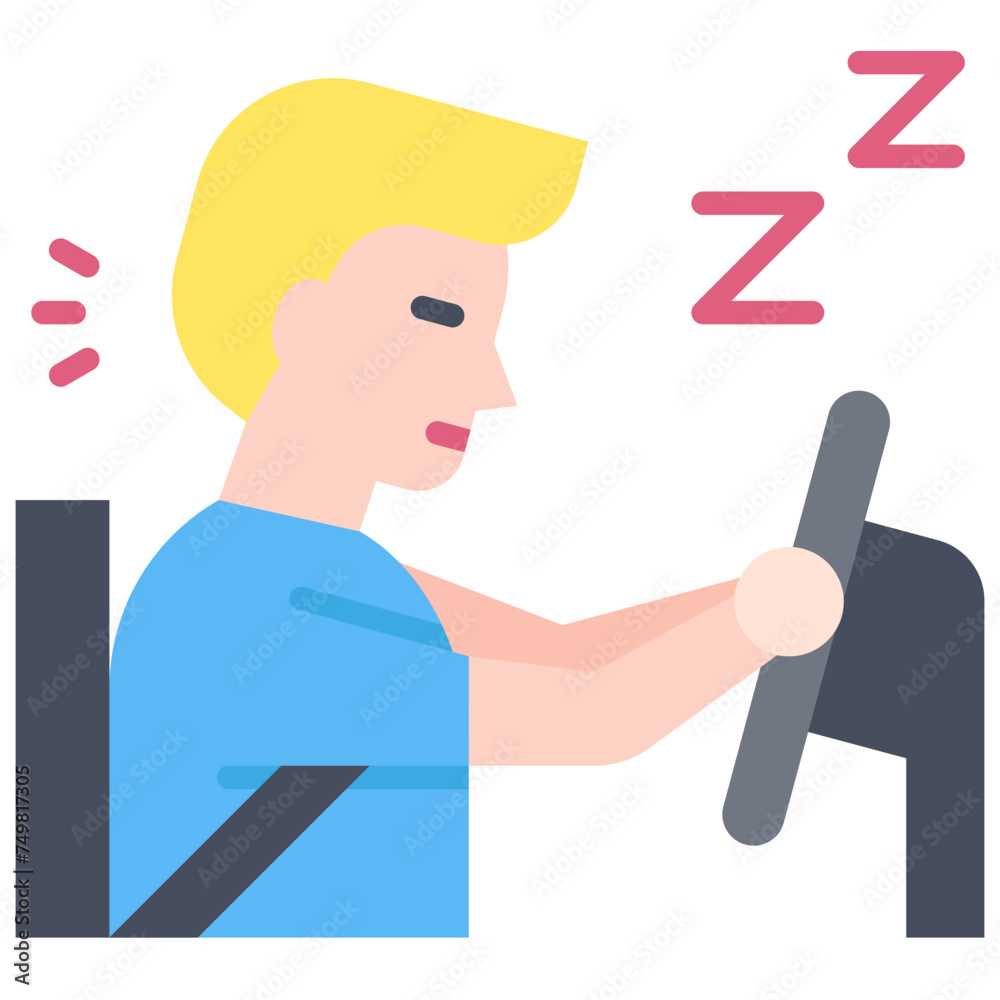 Sleepy driving icon, car accident and safety related vector illustration Sleepy driving icon, car accident and safety related vector illustration