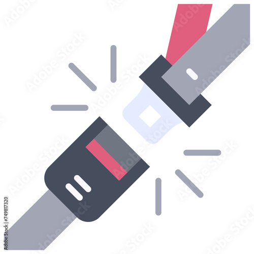 Safety belt icon, car accident and safety related vector illustration