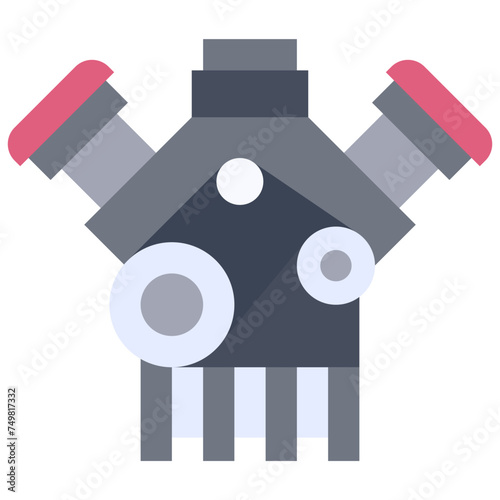 Engine icon, car accident and safety related vector illustration