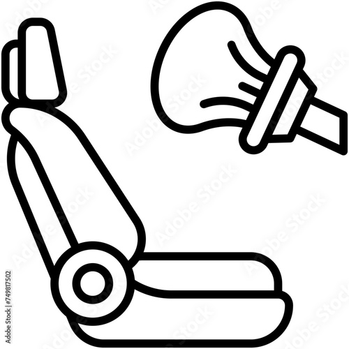 Airbag icon, car accident and safety related vector illustration