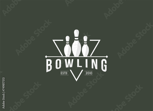 Vintage bowling logo design. Bowling club tournament logo design. 