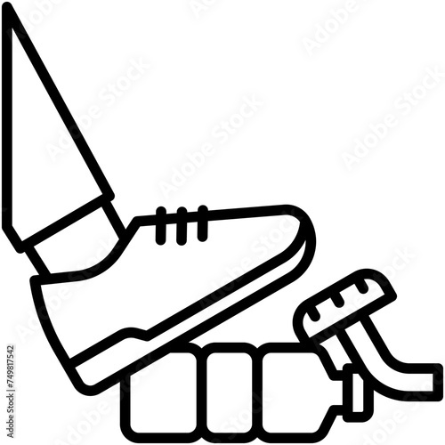 Obstruction in pedal icon, car accident and safety related vector illustration