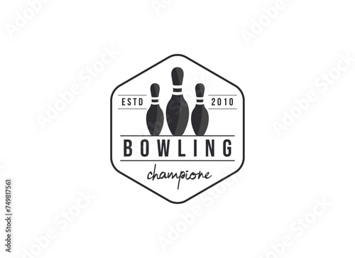 Vintage bowling logo design. Bowling club tournament logo design. 