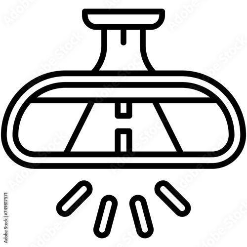 Rearview mirror icon, car accident and safety related vector illustration