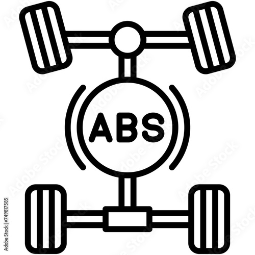 Brake ABS icon, car accident and safety related vector illustration