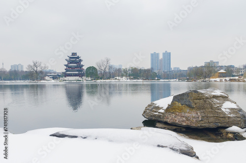 Wuhan Landmark Ziyang Park Snow Scenery photo