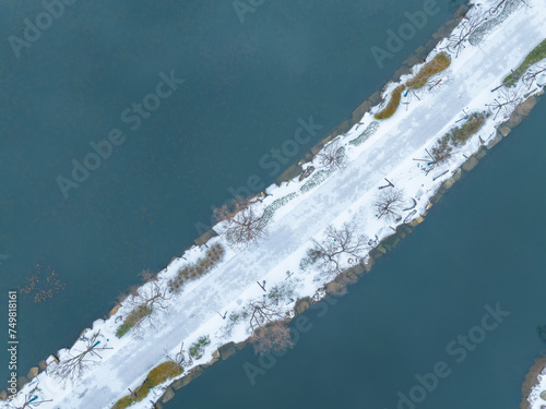 Wuhan Landmark Ziyang Park Snow Scenery photo
