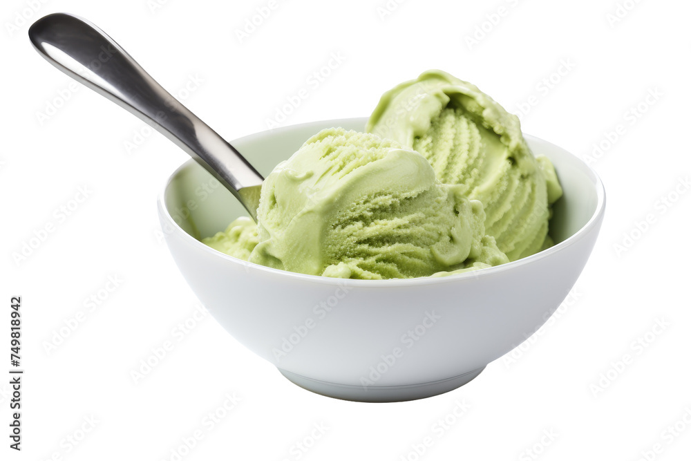A Bowl of Ice Cream With a Spoon. A bowl filled with creamy vanilla ice cream is topped with a silver spoon. The cold dessert contrasts with the warmth of the spoon. A Bowl of Ice Cream With a Spoon. A bowl filled with creamy vanilla ice cream is topped with a silver spoon. The cold dessert contrasts with the warmth of the spoon.