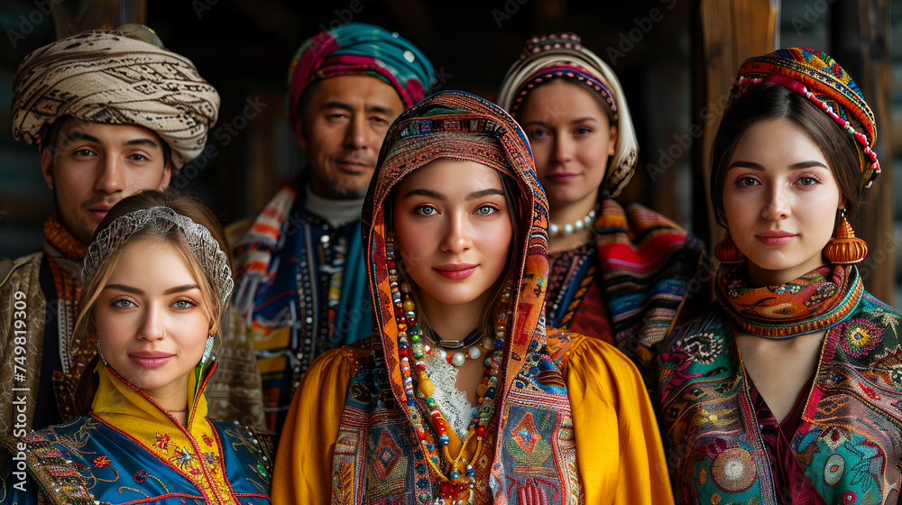 Cultural Mosaic: People Donning Ethnic Garments from Around the World