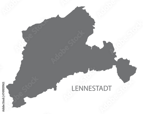 Lennestadt German city map grey illustration silhouette shape