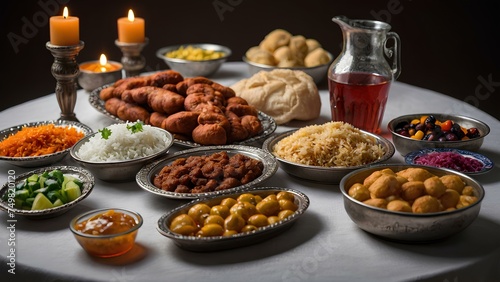 Middle Eastern Suhoor or Iftar meal

