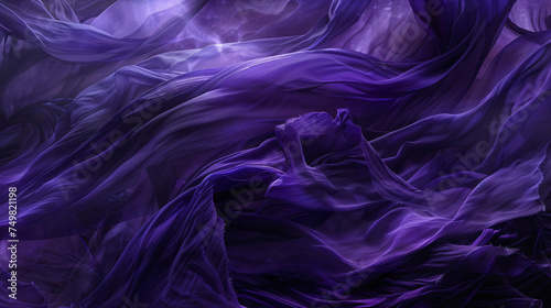 Mystical Symphony of Flowing Purple Silk