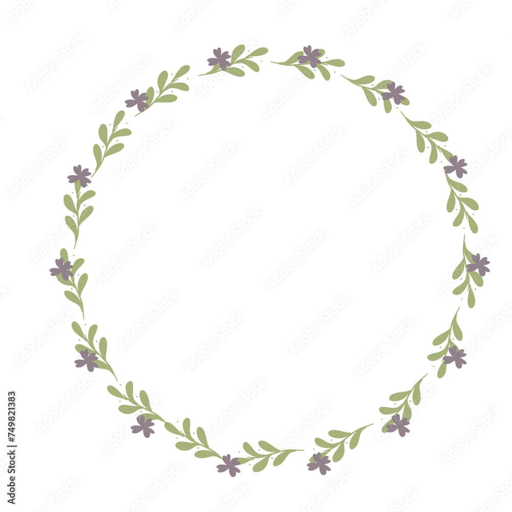 Hand drawn floral frames with flowers. Wreath. Elegant logo template. Vector illustration for labels, branding business identity, wedding invitation