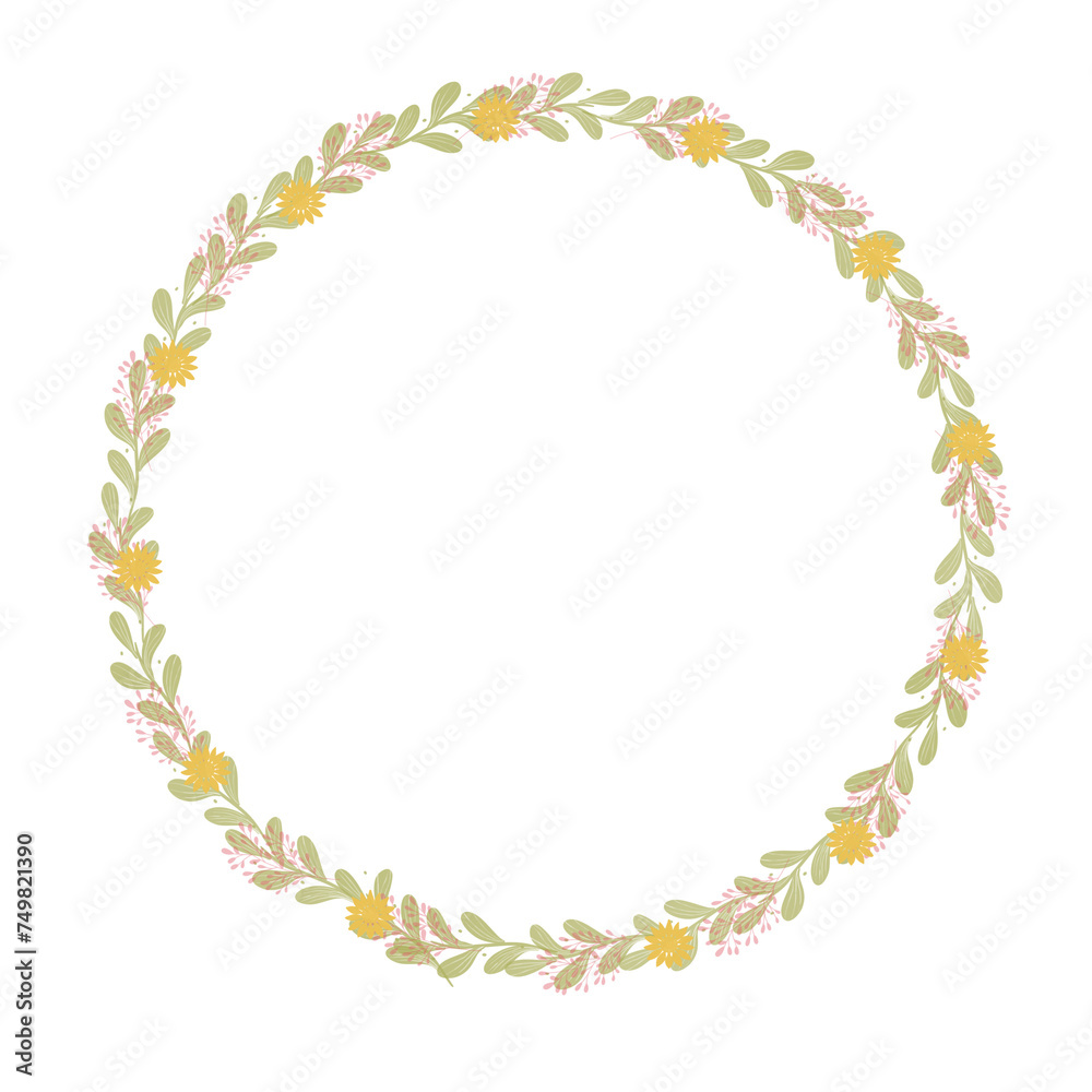Hand drawn floral frames with flowers. Wreath. Elegant logo template. Vector illustration for labels, branding business identity, wedding invitation Hand drawn floral frames with flowers. Wreath. Elegant logo template. Vector illustration for labels, branding business identity, wedding invitation