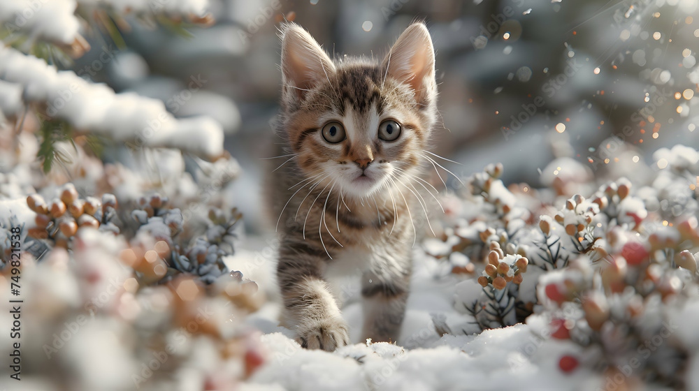 Christmas holiday kitten Christmas holiday kitten