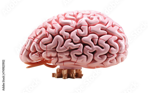 The Human Brain Revealed in Detailed Structure. This illustration showcases the intricate details and structure of the human brain, highlighting its various lobes, gyri, and sulci.