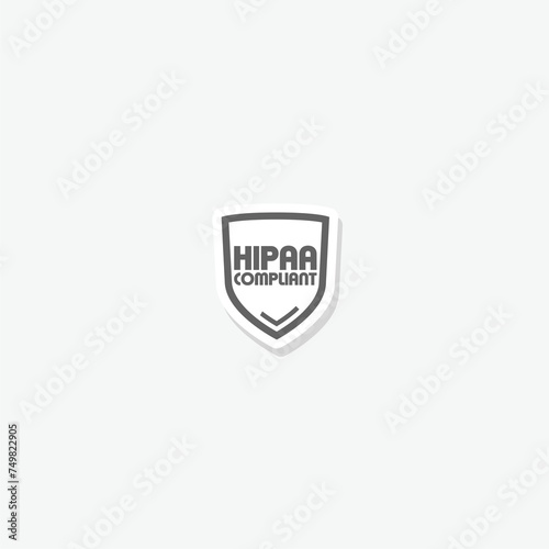 HIPAA Compliance Icon sticker isolated on gray background