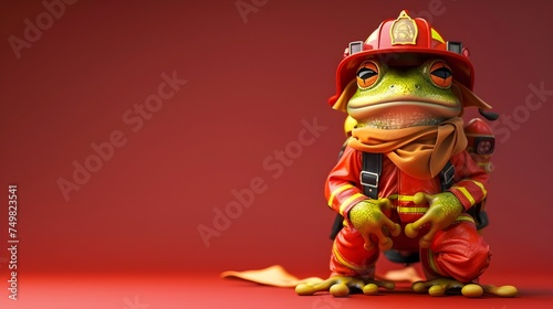 Brave Frog Firefighter in Action