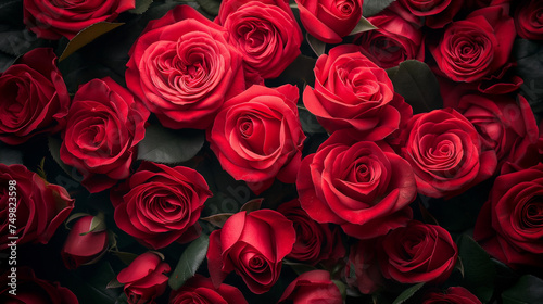 Natural red roses background. 