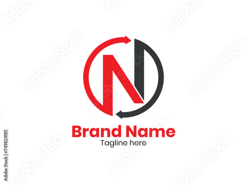 Free Download Letter N vector logo design. Creative minimalist abstract logo design . - GFXLoad