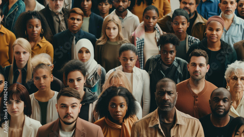 A diverse crowd of individuals united in a collective portrait.