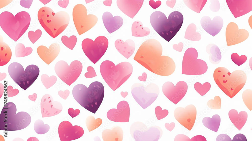 Cute hand drawn hearts seamless pattern great for women day background
