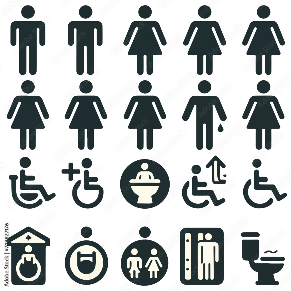 Standard Restroom Icons for Universal Applications Standard Restroom Icons for Universal Applications