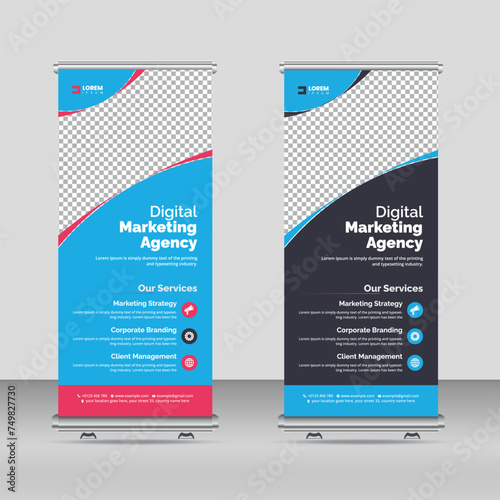 corporate roll up banner design template for a business photo