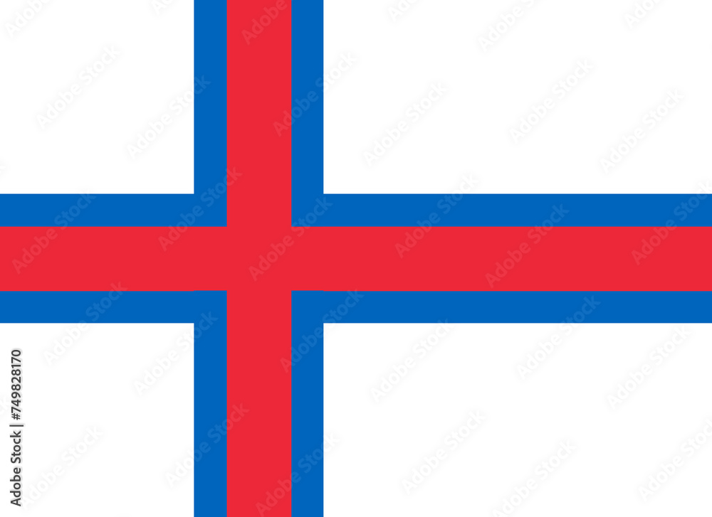 Close-up of national white, red and blue flag of European country of Faroe Islands with cross. Illustration made March 3rd, 2024, Zurich, Switzerland. Close-up of national white, red and blue flag of European country of Faroe Islands with cross. Illustration made March 3rd, 2024, Zurich, Switzerland.