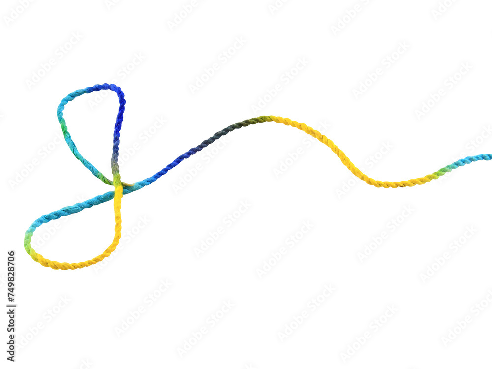 Single rope isolated on white background