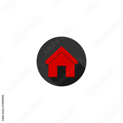 Button icon of a house icon isolated on transparent background