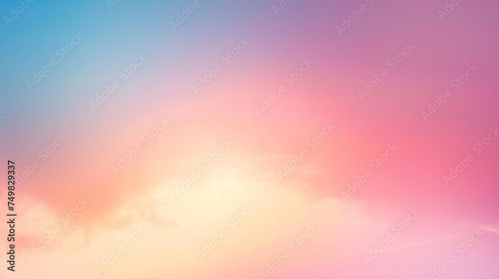 A serene pastel-colored background with a soft gradient blend from pink to blue, highlighted by wispy clouds gently spread across the sky, evoking a sense of calm and tranquility.