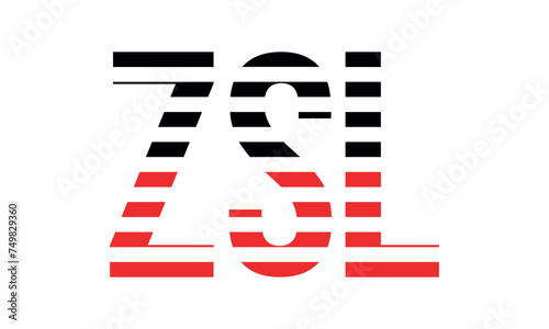 ZSL three initial letter iconic line negative space minimal logo design vector template. monogram, abstract, wordmark, business, typography, minimalist, brand, company, flat, modern, unique, simple photo