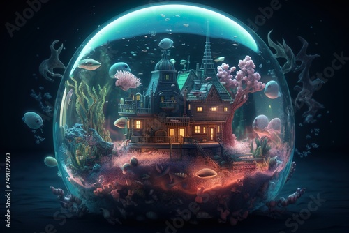 Enchanting Castle Within a Mystical Glass Globe