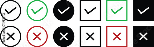 Checkmark tick icons. tick mark sign. checkbox icon set vector illustration. 