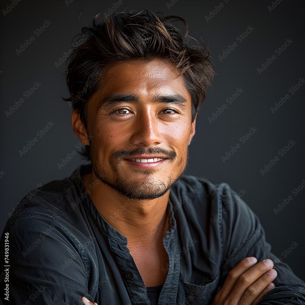 Striking Asian Man Portrait in Studio Striking Asian Man Portrait in Studio