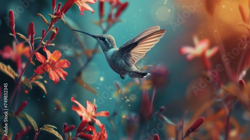 Close-Up Hovering: Vibrant Hummingbird © MSS Studio