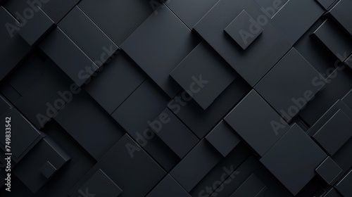 Black background of abstract geometric shapes.